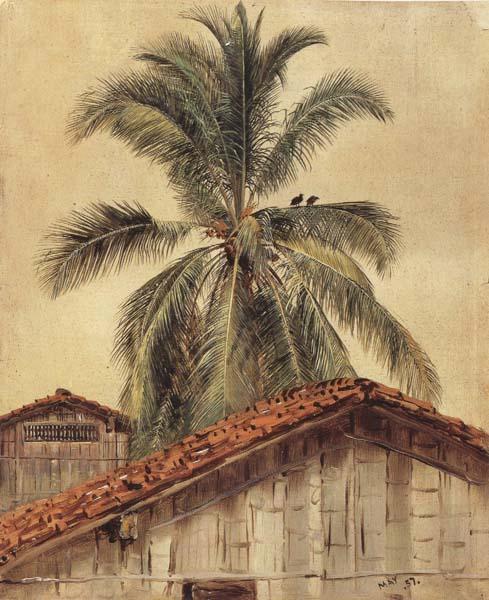 Frederic E.Church Palm Tres and Housetops,Ecuador China oil painting art